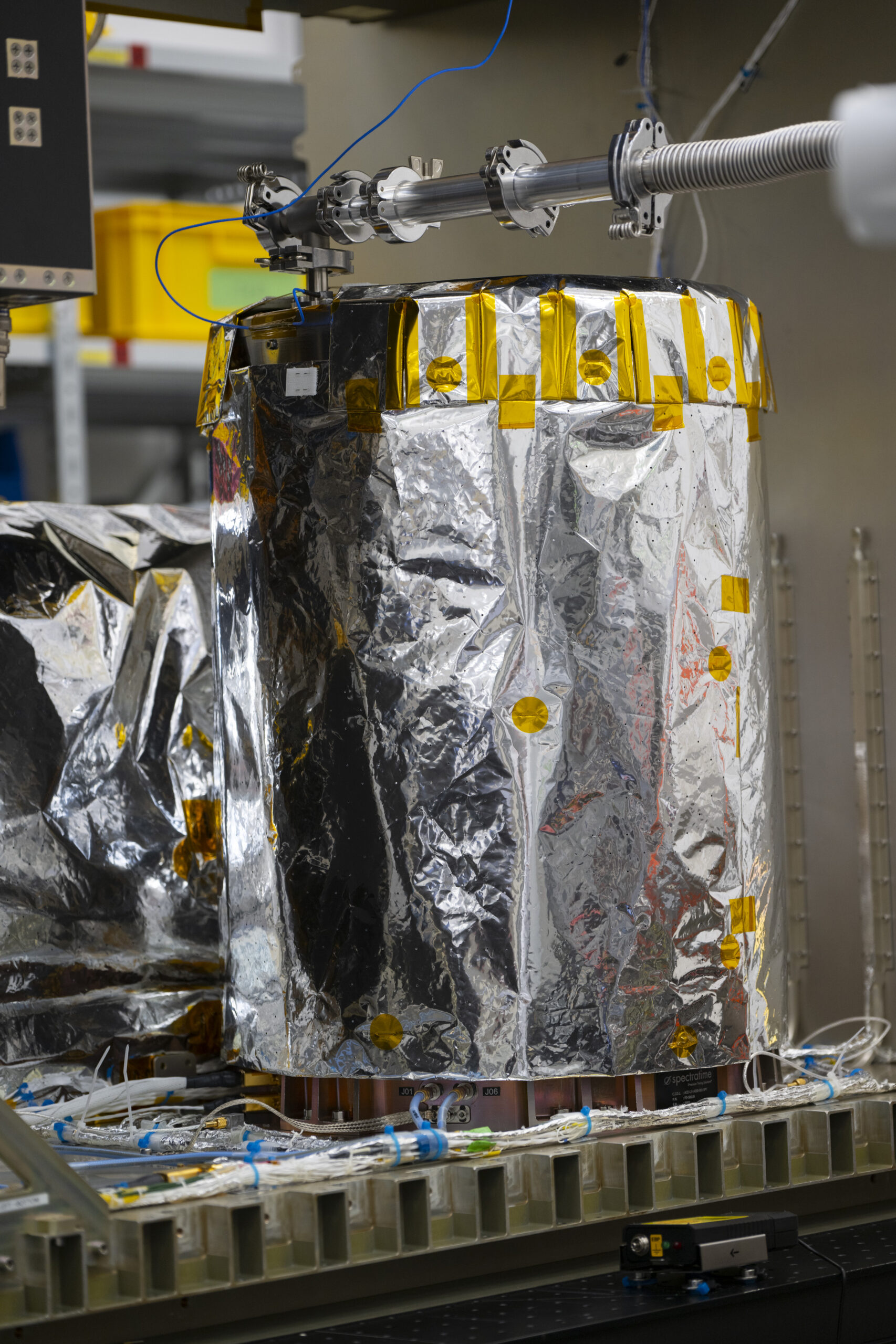 SHM (Space Hydrogen Maser) in the cleanroom at Airbus in Friedrichshafen, Germany, in spring 2024. Credit: ESA-S. Corvaja